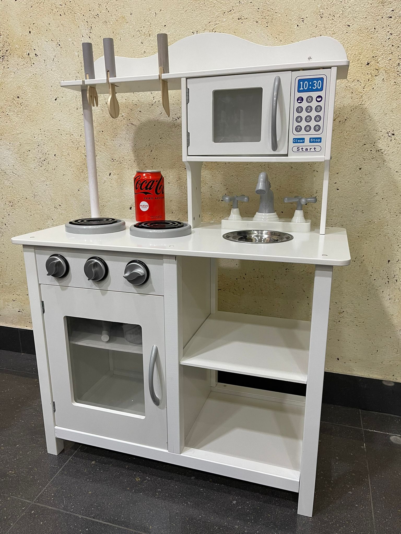 COCINITA INFANTIL MINIMALISTA BLANCA DE MADERA AT 205WHITE